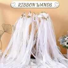 10 Pcs Ribbon Wands With Triple Ribbon And Golden Bell: Festive Party Favors For Weddings, Bridal Showers, Bachelorette Parties, And More - Suitable For All Seasons