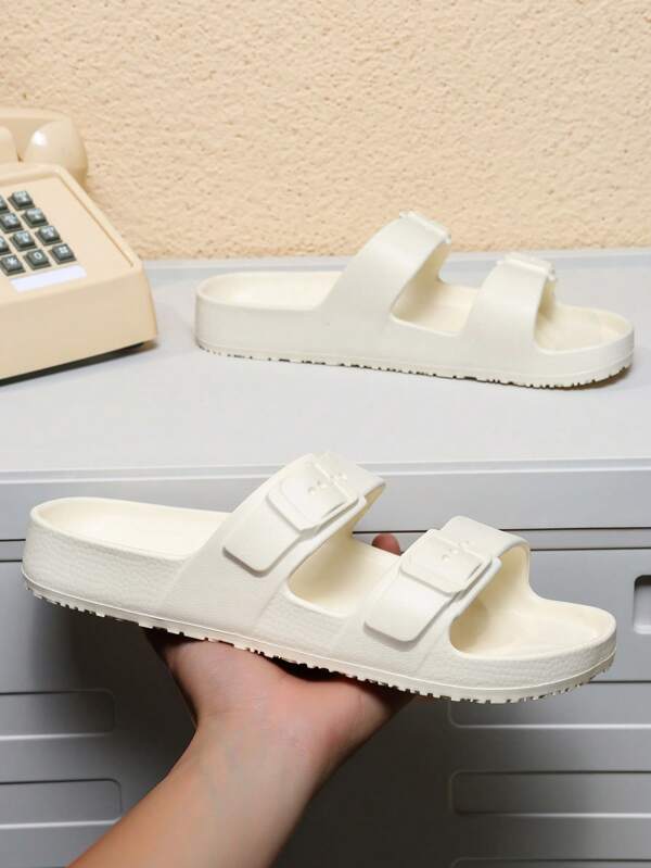 Men's Fashionable EVA Summer Slippers, Comfortable Indoor/Outdoor Slide Sandals, Textured Design, Stylish House Shoes For Garden & Beach
