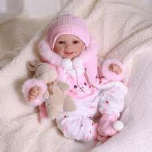 Babeside 5 Pcs Reborn Doll Clothes Set - Winter Accessories With Hats, Socks For 17-22 Inch Dolls, Pink - Hồng - Xem 7