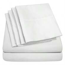 6-Piece Luxurious Super-Soft Bedsheet Set With Deep Pockets -  Friendly, Breathable, Wrinkle Free, Machine Washable - 白色 - 查看 2