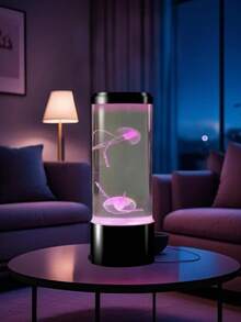 1 件套水母灯，大型圆形 LED 水母灯，变色水族箱灯，USB/电池供电气泡水母夜灯 - 具有生动变色效果的 LED 灯，可用于桌面氛围灯、水母熔岩灯、水母缸灯、助眠夜灯，适用于家庭卧室、房间、办公室 - 变色 LED 水母水族馆氛围灯 - 多色光 - 查看 9