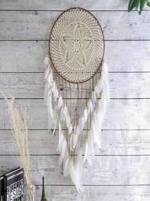 1pc Handmade Decorative Art Feather Dream Catcher - Ideal Wall Decor And Perfect Gift For Special Occasions, Children's Room, Party, Wedding, Handcrafted Concentric Feather Wall Hanging Decor Room Decor Bedroom Decor Home Decor