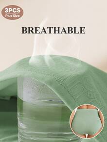 MIOTAN Bộ 3 quần lót cạp cao cỡ lớn cho nữ, định hình, thoải mái, thoáng khí - Nhiều màu - Xem 4