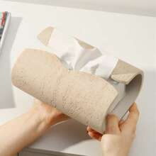 1pc Resin Tissue Box Holder Desktop Tissue Holder Tissue Box Cover Tissue Storage Box Centerpiece Bathroom Accessories Imitation Stone Material - 1pc - View 11