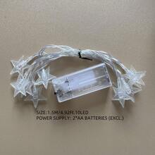 1pc Star String Lights, Indoor Decor Ambient Lighting For Room, Birthday Party, Wedding, Holiday, Gift Fairy Lights - Warm White - View 9