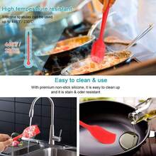 1 pieza Espátula de silicona para hornear y untar a alta temperatura, raspador de tartas y crema integrado, resistente - Multicolor - Ver 8