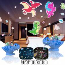 Decorazioni natalizie, proiettore di luci notturne a tema dinosauro, luce notturna a stelle a tema dinosauro per camera da letto, camera, palcoscenico, giocattoli a tema dinosauro con rotazione a 360°, 2 pellicole di proiezione, regali di compleanno e Natale, luce decorativa notturna a LED per camera da letto, soggiorno, casa theater, soffitto, DJ, festa da ballo, riempitivi per calze di Natale