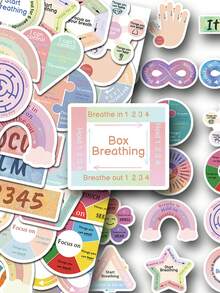 SCXXBSW 60pcs Sedative Sensory Stickers Cartoon Graffiti Stickers Decorative Water Cups Notebook Luggage Waterproof Stickers - Multicolor - View 11