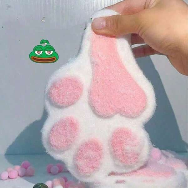 1pc Large Silicone Cat Paw Squeeze Toy, High-Quality Stress Relief Squishy Toy, Birthday/Christmas Gift For Kids, Jelly Cat