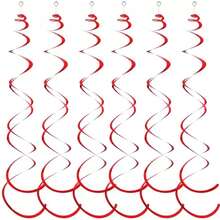 6pcs Hanging Swirl Decorations, Party Spiral Streamers For Ceiling, Weddings, Showers, Birthdays,Christmas - Gold - View 20