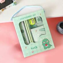 Zestaw 6 artykułów piśmienniczych z motywem kreskówek, estetyczne, urocze opakowanie z motywem do noszenia, zestaw typu "wszystko w jednym" zawiera ołówek, linijkę, temperówkę, gumkę, notatnik, bardzo praktyczny, idealny do szkoły, domu, nagród dla uczniów i prezentów na przyjęcia/urodziny