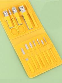 12PCS Manicure Set Stainless Steel Nail Clipper Kit Professional Grooming Kits Face Hand Foot Skin Care And Nail Care Tools With Leather Travel Case,Beauty Tool Portable Set Professional Grooming Kits, Travel Nail Kit