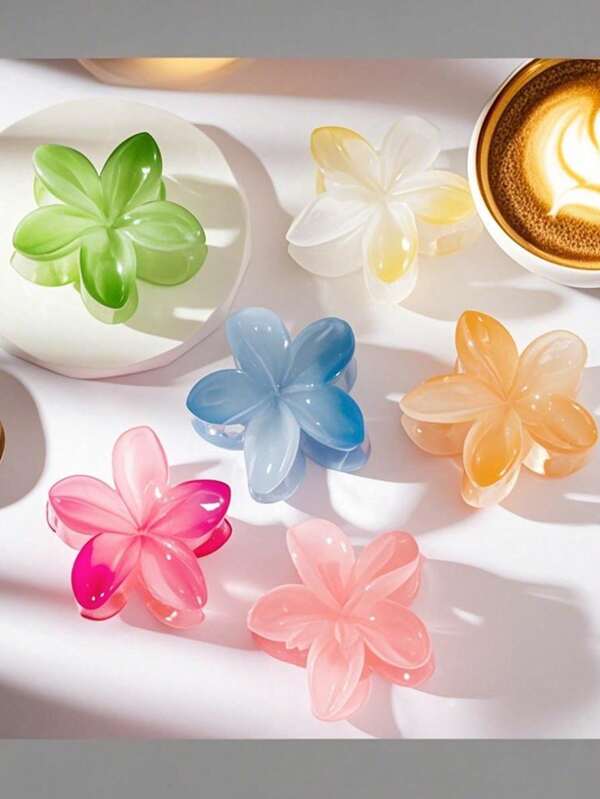 6 pièces Pinces à cheveux de fleurs de plage d'été - 6 pièces de n'importe quelle couleur pour cheveux épais, fixation ferme et antidérapante, style hawaïen, style vacances, pinces à cheveux jolies et grandes, pinces banane pour cheveux clairsemés, accessoires capillaires cadeaux de vacances pour dames et filles, pince à cheveux, pince à mâchoire, pince à cheveux, pince à cheveux