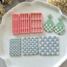 Soft Clay Molds, High Precision Grid, Wave, Wavy Patterns, Handmade Gift Molds For Hair Clips, Jewelry, Pendants, Clay Sculpting DIY Craft Decoration Earrings, Brooches, Ceramics