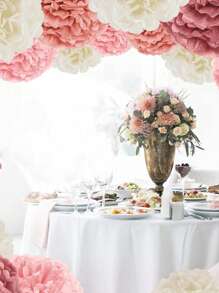 24 pièces - Kit de pompons en papier-mouchoir, décorations de fleurs en papier de soie pour mariage, anniversaire, douche nuptiale (multicolore)