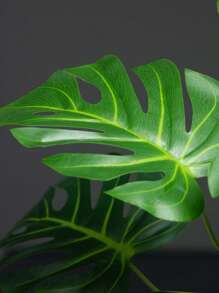 65cm Large Artificial Plants Fake Monstera Tree Plastic Palm Leaves Green Turtle Leafs Floor Tree Branch Without Pot 18 Leaves Tropical Banana Tree For Home Garden Kitchen Party Decor