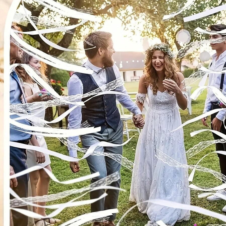 10 Pcs Ribbon Wands With Triple Ribbon And Golden Bell: Festive Party Favors For Weddings, Bridal Showers, Bachelorette Parties, And More - Suitable For All Seasons