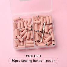 80pcs Pink Sanding Bands For Nail Drill, Upgrade Design Small Nail Sanding Files For 3mm Mandrel Bits, 120#/180#/240# Grits For Acrylic Nails Gel Removing Shaping, Manicure Nail Salon Use - Multicolor - View 5