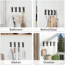 New Self Adhive Coat Hooks For Hanging: Heavy Duty Stainls Wall Hook For Towel, Backpack, Hat, Sturdy Metal Hanger, 6-Pack, Matt Black - 黑色 6 件裝 - 查看 8