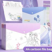 Pasta de documentos A4 com desenho animado da , capa transparente para relatório com botão de pressão, bolsa organizadora de documentos de escritório em PP, artigos de papelaria para estudantes, materiais de volta às aulas