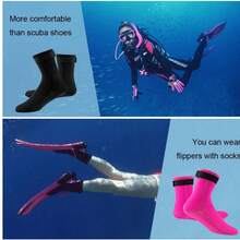 1 Pair 3mm Neoprene Diving Socks, Beach Socks, Deep Diving And Snorkeling Socks, Warm Anti-Slip Ankle-Length Socks, Beach Essentials, Beach Accessories, Pool Float - Multicolor - View 6