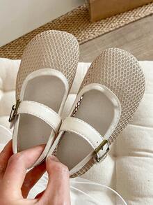 Girls' Shoes! Breathable Net Mesh Style, Simple, Elegant, Comfortable And Versatile. Perennial Flat Shoes, Convenient And Comfortable To Wear - Apricot - View 6