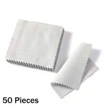 10-50 Stück 8x8cm polnisches Poliertuch in Silberfarbe, Reinigungstuch zum Polieren, weiches Reinigungstuch zum Abwischen für Silber-, Gold- und Schmuckpflege