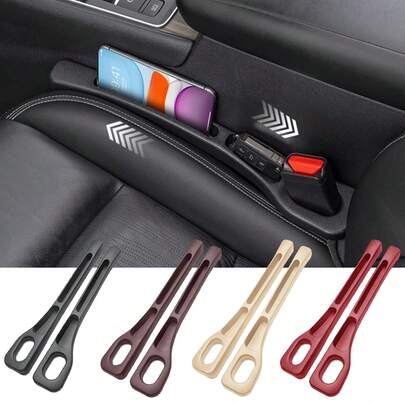 2pcs Car Seat Gap Filler, Car Seat Gap Storage Bag, Car Seat Gap Storage Box, Car Seat Gap Filler, Leak-Proof Sealing Strip, Seat Gap Storage Box Bag, Dual Slot Design Can Store Keys, Phones, Cards And Other Car Interior Accessories