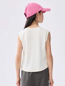 Balabala Children's Tank Top Girls' 2025 Summer Big Young Girl Sleeveless Fashionable Cool Top - Original White - View 3