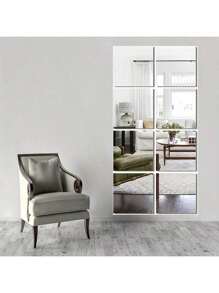 4 peças/8 peças Adesivos de Parede de Espelho Acrílico 3D Quadrado Espessado de 2mm, Decoração de Parede de Bottom, Sala de Estar à Prova d'Água, Adesivos de Parede Decorativos DIY Removíveis e Autoadesivos, Espelho de Parede Acrílico Montado na Parede com Cola de Espuma, Decoração de Quarto