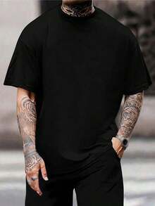 Camiseta de hombre blanca con escuadra y compás masónicos - Camiseta gráfica con símbolo masón - Camiseta informal de cuello redondo y manga corta - Ropa de logia masónica - Regalo para jóvenes masones - Negro - Ver 1