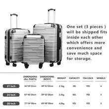 Hard Shell Suitcase With TSA Lock And 4 Spinner Wheels Lightweight Durable (Grey, M(67cm 60L)) - Grey - View 7