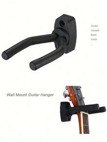 3pcs Black Guitar Wall Mounted Hanger In Local Warehouse - Safe ABS Display Stand For Acoustic And Bass Guitars, Easy To Install, Suitable For All Guitar Sizes, Fashionable Home Decor Accessories, Guitar Accessories, Gift Decorations - Multicolor - View 6