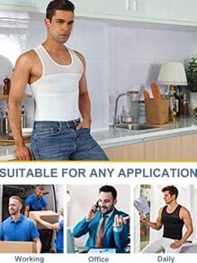 TAILONG Compression Shirts For Men Shapewear Chest Abdomen Control Body Shaper Slimming Undershirt Workout Vest Tank Top