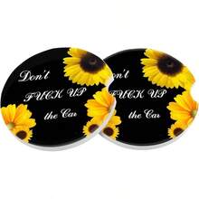 nuevoMaple Leaf - Juego de 2 posavasos de coche pequeños de 6,5 cm absorbentes de piedra para el día de Acción de Gracias, soporte para tazas de bebidas para mujeres y hombres, accesorios para automóviles - caballo de mar - Ver 13