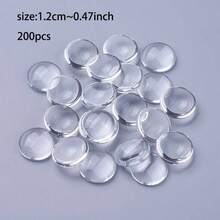 Approx. 200pcs Multi-Size Clear Glass Cabochons, Suitable For Photo Etching Pendant, DIY Jewelry Making - Patches - View 11