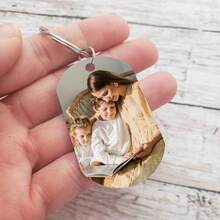 Personalized Photo & 2-7 Names Stainless Steel Keychain-Hand In Hand-I Love You - Multicolor - View 7