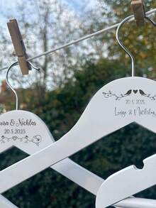 1PC Personalized Custom Wedding Dress Hanger, Personalized Wedding Hanger, Wedding Hanger Engraved With Name And Date, Exquisite Bride Shower Gift, High-Quality Customization, Elegant Design, Very Suitable For Bride Party Gifts, Wedding Decorations, And Unique Commemorative Gifts For Her Boyfriend, Girlfriend, Father, Mother, Family, Friends, Pets, Daughter, School Students, Son's Birthday, Graduation, And Family - Multicolor - View 8