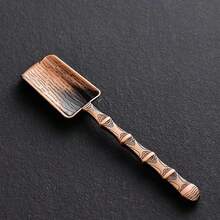 1 pieza Cuchara/Cucharón de té de aleación de bronce y cobre con carácter de fortuna y nube propicia, mango largo creativo, herramienta de elaboración de té, accesorio de juego de té Kung Fu, decoración de sala de té - Multicolor - Ver 24
