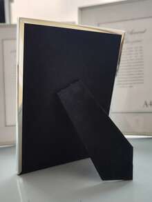 1pc 5", 6", 7", 8", 10" A4 Gold/Silver Stainless Steel Braided Pattern Photo Frame Easel, Random Picture Included - Multicolor - View 11