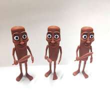 3er-Set Tung Tung Tung Sahur" Stick-Figuren Desktop Ornament, 11cm Fun 3D gedruckt "Tung Sahur" Stick-Figuren zum Sammeln und Dekorieren Sie Ihr Haus oder Büro - Braun - Übersicht 6