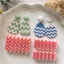 Soft Clay Molds, High Precision Grid, Wave, Wavy Patterns, Handmade Gift Molds For Hair Clips, Jewelry, Pendants, Clay Sculpting DIY Craft Decoration Earrings, Brooches, Ceramics