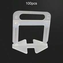 100 件装地砖找平系统夹子垫片带瓷砖打桩垫块用于瓷砖铺设找平施工工具 - 彩色 - 查看 8