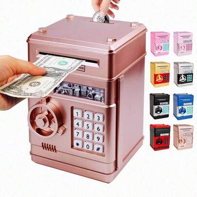 儿童电动存钱罐，玩具 ATM 存钱罐，硬币存钱罐，带脸部识别功能，适合男孩女孩，益智玩具，可爱玩意儿 ATM 机存款收纳盒，适合 3 岁以上儿童的最佳礼物，不含纸币和硬币