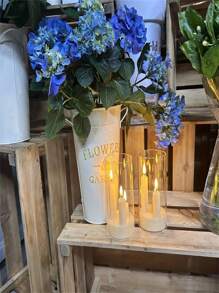1pc/2pcs Flame LED Candle Light In Clear Plastic Holder, 7.5 Cm Diameter X 15 Cm Height, Flameless Warm Light Battery Powered For Weddings And Parties Birthday Garden Balcony Porch Ambiance Decorative Candles (Batteries Not Included)