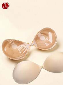 1 Pair Adhesive Silicone Invisible Strapless Bra Cups, Thickened 3cm Enhancing Bust Lift Tape, Suitable For Small Bust, Low-Cut Dresses - Multicolor - View 2