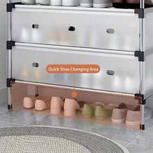 5/6/7 Tier Cabinet Storage Organiser Shoe Rack Stand Holder W/ Dust-Proof Cover - 7 Tier - View 1