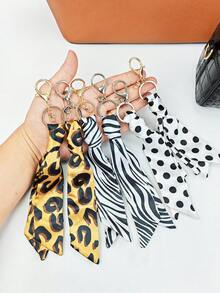 Women Handbag Pendant Accessory With Silk Scarf Fashion Silk Scarf Handbag Charm Ladies Key Chain - Multicolor - View 5