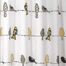 New Lush Decor Rowley Birds Shower Curtain, 72\U201d W X 72\U201d L, Yellow & Gray - Colorful Floral Bird Pattern - Whimsical & Playful Bird Shower Curtain - Farmhouse, Coastal, & Boho Bathroom Decor - 黃色和灰色 72 英寸寬 x 72 英寸長(1 包) - 查看 3