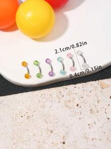 2025 Latest Colorful Eyebrow Studs And Earrings, Glitter Sparkle Lovely Design, Multi-Color Options For Women, Students, Party, Wedding, Vacation, Travel, Suitable As Gift, For Red Color Customers